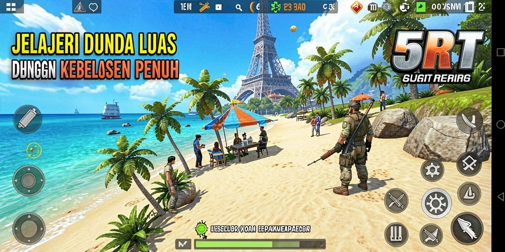 Tampilan gameplay Open World yang mendetail dalam 5RT.