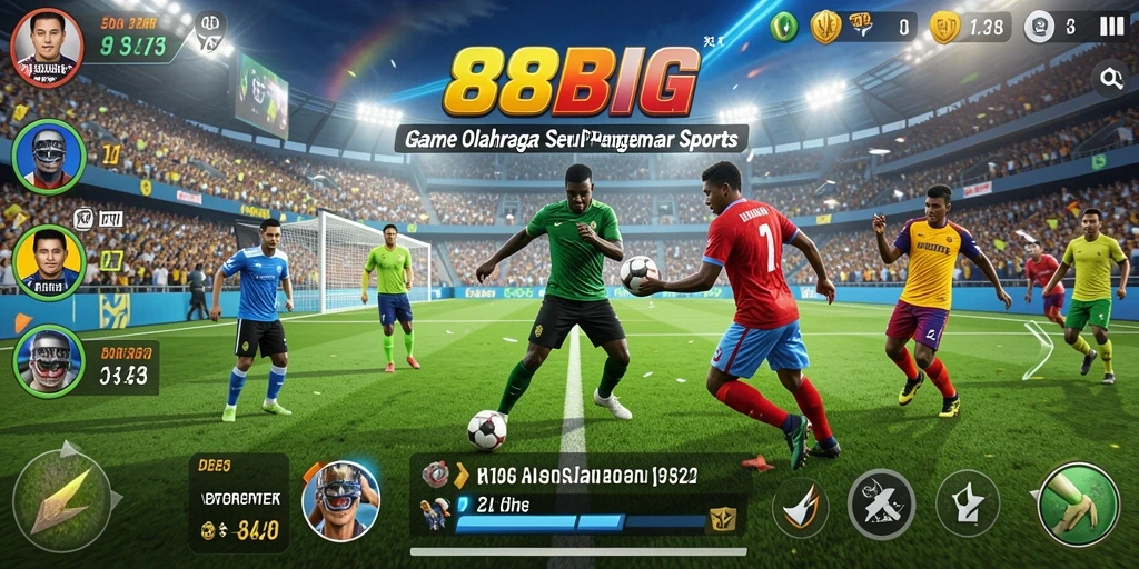 Screenshot gameplay 88BIG menunjukkan aksi olahraga yang seru.