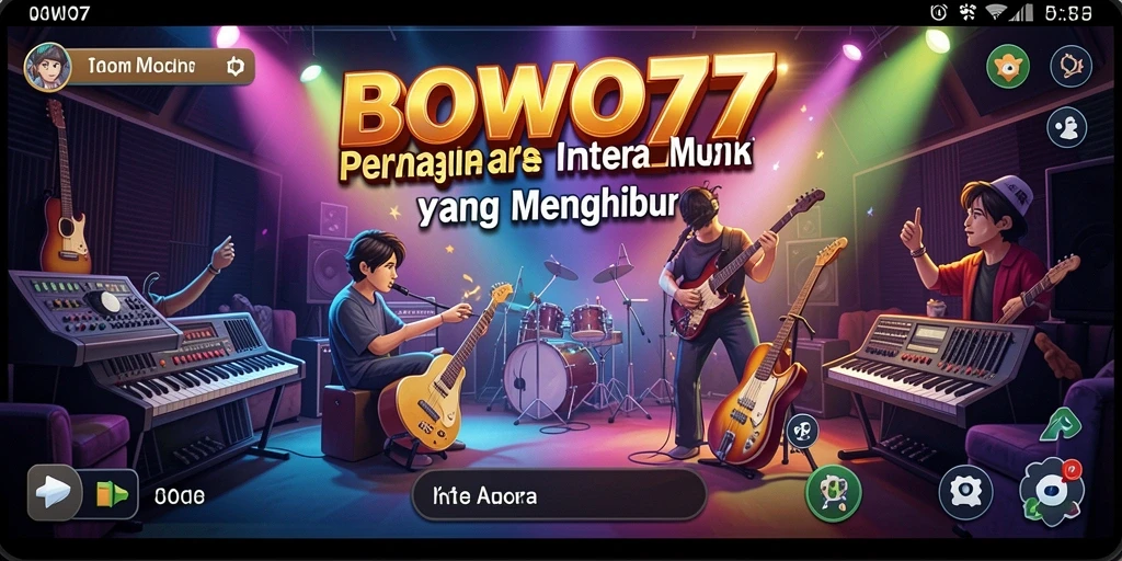 Tampilan gameplay interaktif BOWO77 selama sesi musik.