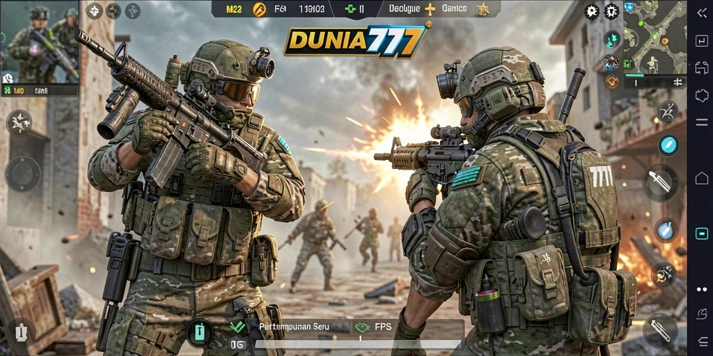 Screenshot menampilkan momen aksi intens dalam gameplay FPS.