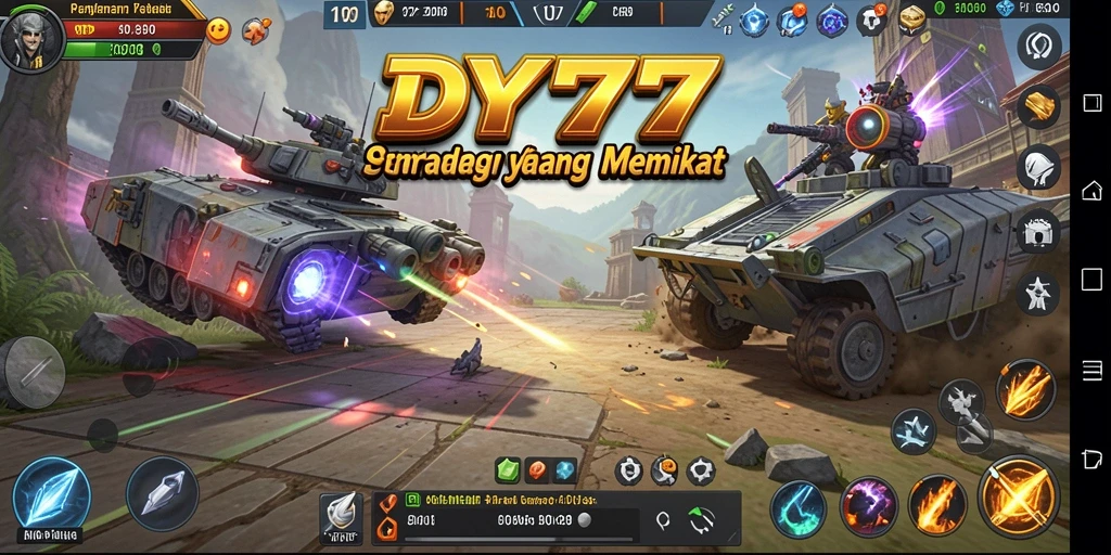 Tangkapan layar DY777 menampilkan pertarungan strategis dalam suasana yang menegangkan.