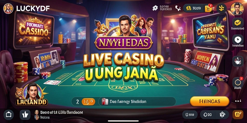 Tampilan gameplay Live Casino yang mendebarkan di LUCKYDF.