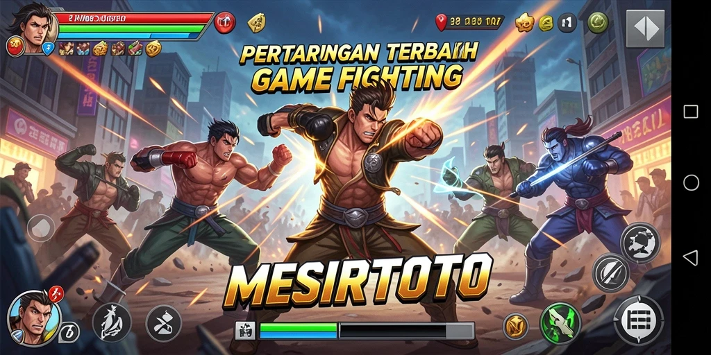Tampilan pertarungan seru dalam game MESIRTOTO.