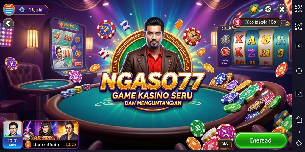 Screenshot gameplay utama NGASO77 menampilkan suasana seru permainan Kasino.