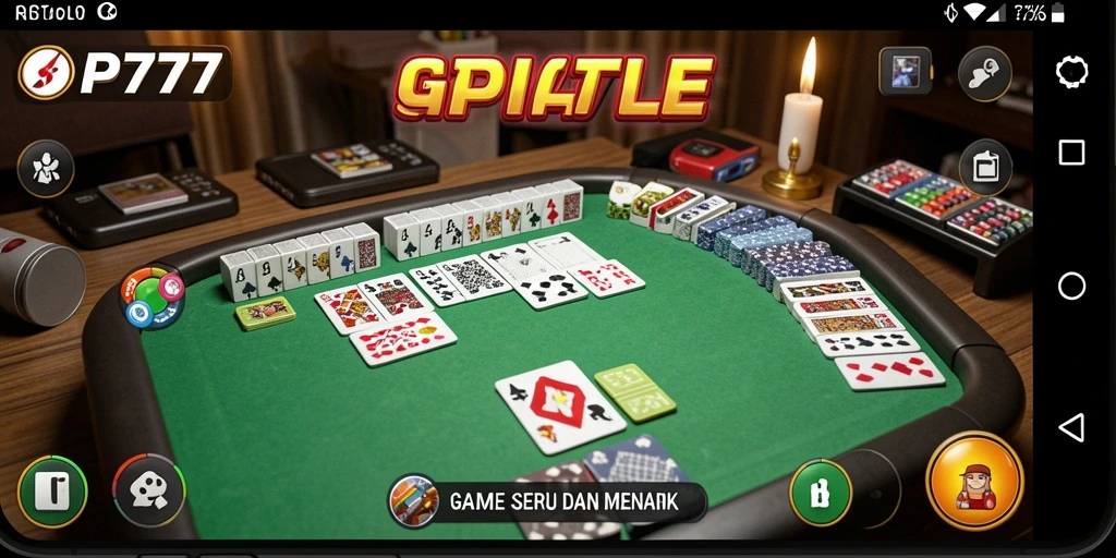 Screenshot utama RP777 menampilkan gameplay Gaple yang mengasyikkan.