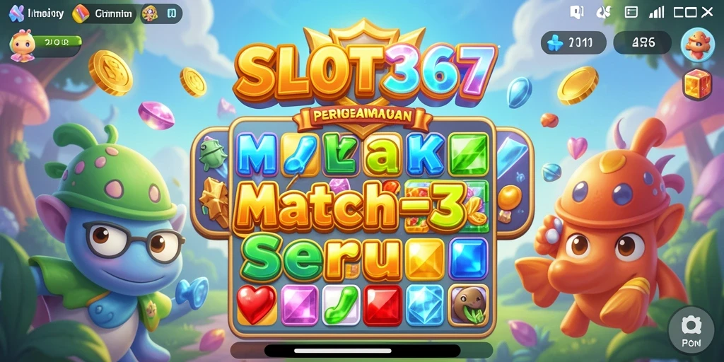 Tampilan gameplay SLOT367 dengan simbol berwarna-warni dan power-up menarik.