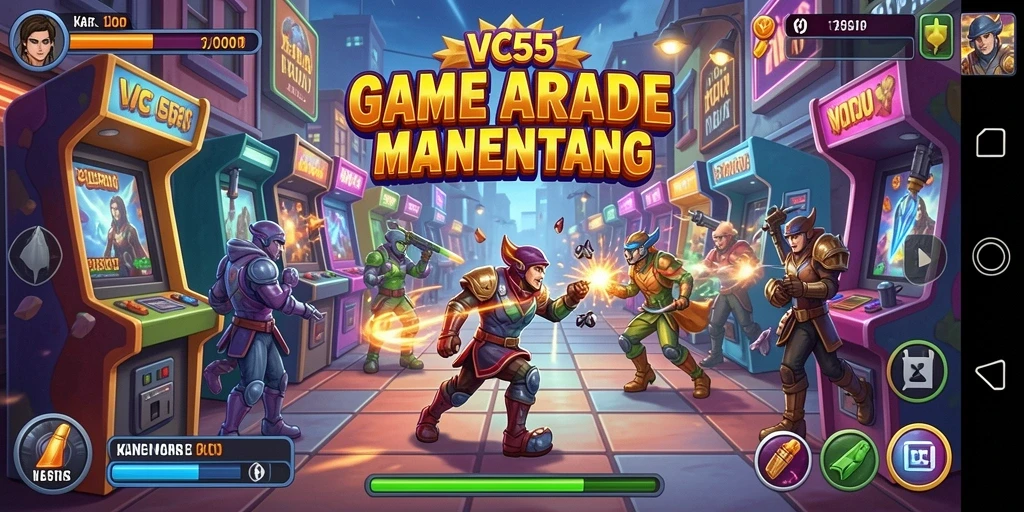 Screenshot gameplay VC55 menampilkan aksi seru dan karakter unik.